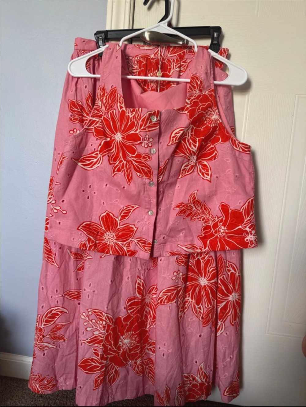 Entro Pink & Orange Floral Skirt Set- Brand New with Tags
